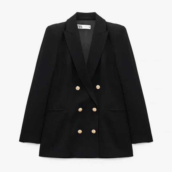 ジャケット・アウター clane OVER SHOULDER GOLD BUTTON BLAZER XFLWAM Womens Casual Blazer Jacket Gold Button Long Sleeve